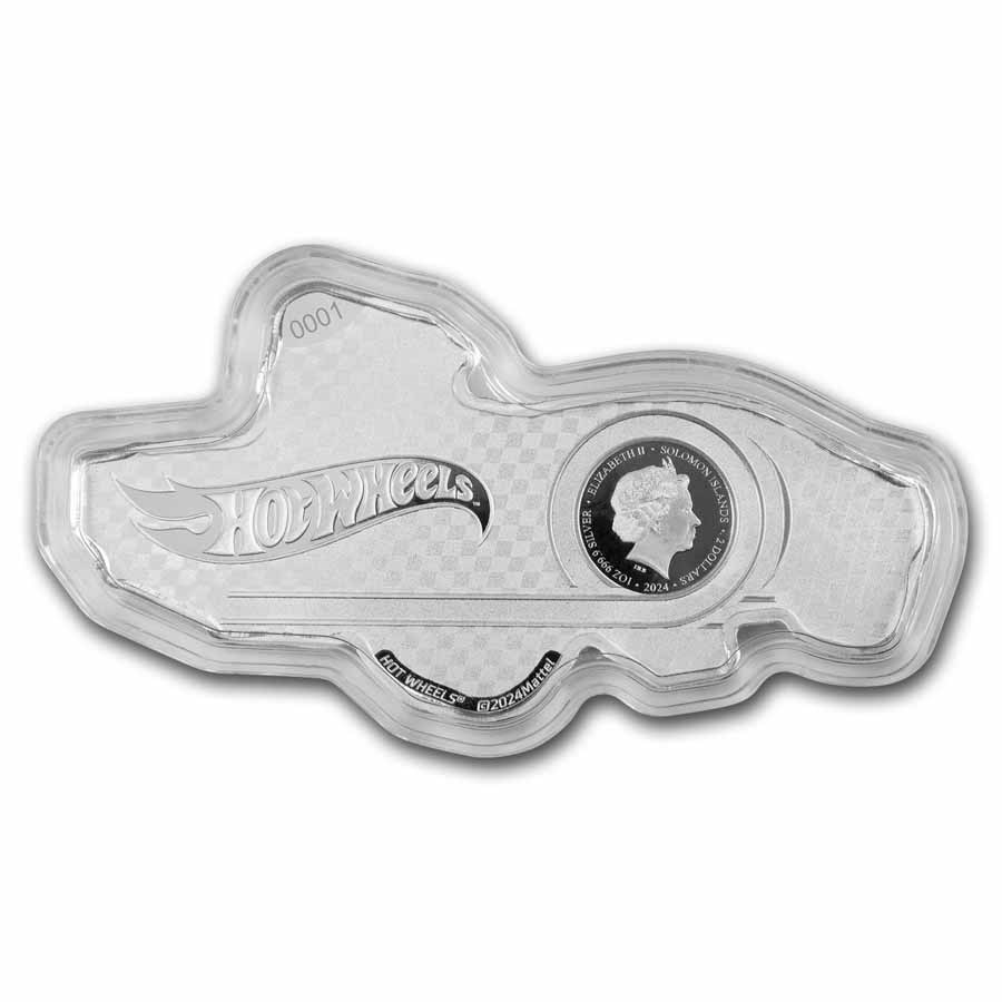 Picture of 2024 Pamp Suisse Rodger Dodger Hotwheels Shaped 1 oz Silver Coin - In Assay
