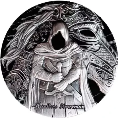 Picture of 2025 Cameroon European Legends Headless Horsemen 2 oz Antique Silver Coin