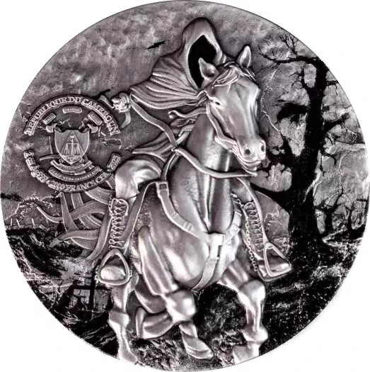 Picture of 2025 Cameroon European Legends Headless Horsemen 2 oz Antique Silver Coin