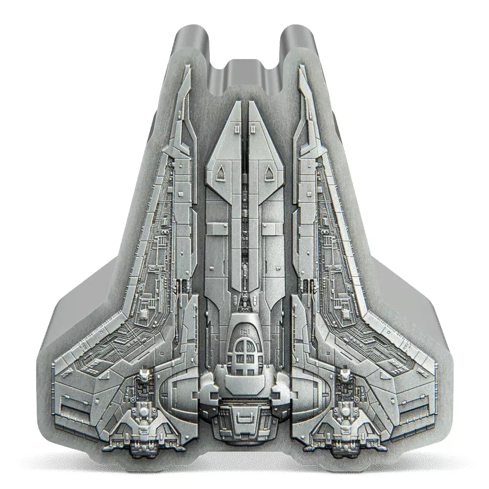Picture of 2023 Niue Star Wars Mandalorian Bo-Katan's Gauntlet Starfighter 3 oz Silver Coin