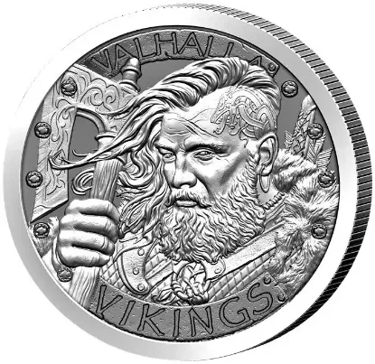 Picture of 2022 Mason Mint Valhalla Berserker Viking 1 oz Antique Silver Round