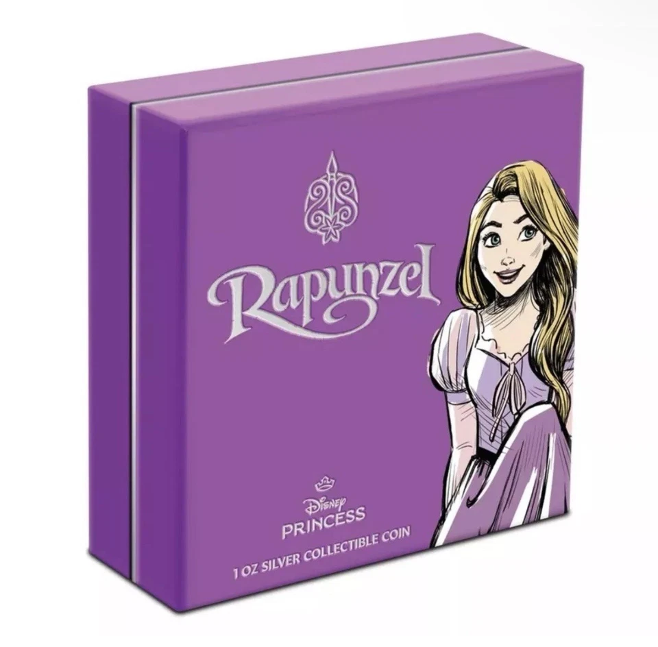 Picture of 2024 New Zealand Mint Disney Princess Rapunzel 1 oz Colorized Silver Coin