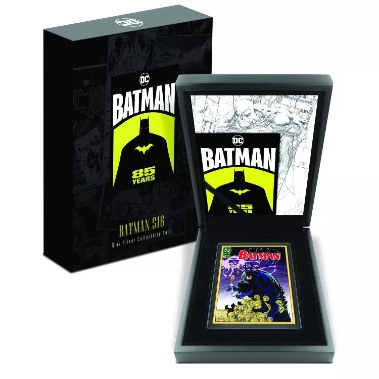 Picture of 2024 New Zealand Mint DC Batman 85th Anni # 516 Comic 5 oz Colorized Silver Coin
