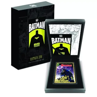 Picture of 2024 New Zealand Mint DC Batman 85th Anni # 516 Comic 5 oz Colorized Silver Coin