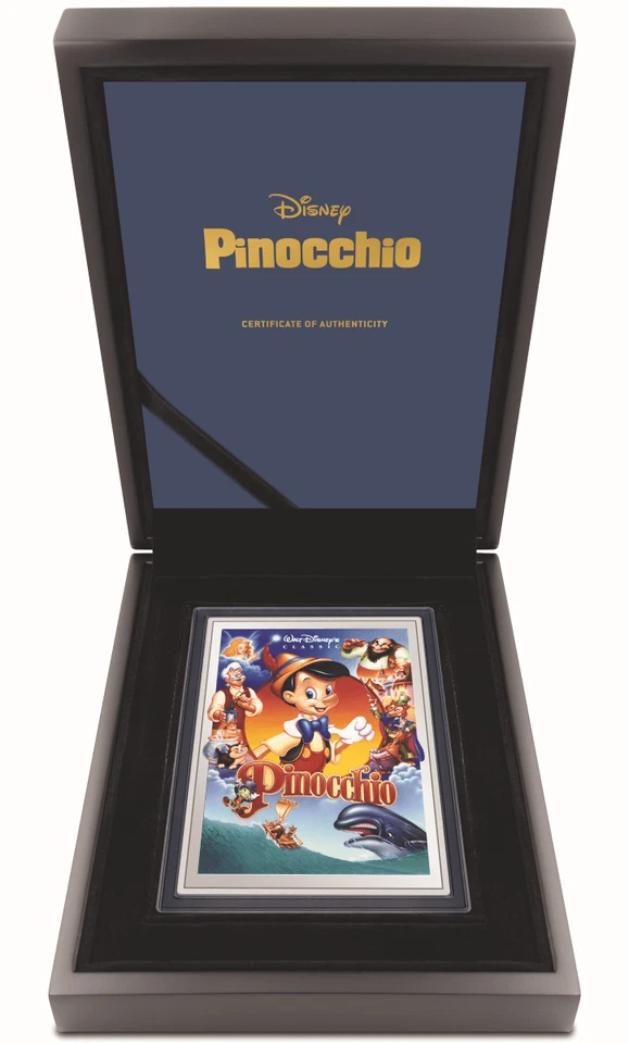 Picture of 2024 New Zealand Mint Disney Pinocchio 5 oz Colorized Proof Silver Poster Coin