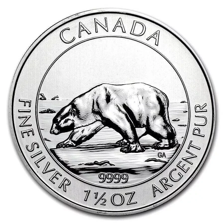 Picture of 2013 Royal Canadian Mint (RCM) Canada Polar Bear 1.5 oz Silver Coin
