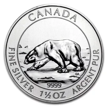 Picture of 2013 Royal Canadian Mint (RCM) Canada Polar Bear 1.5 oz Silver Coin
