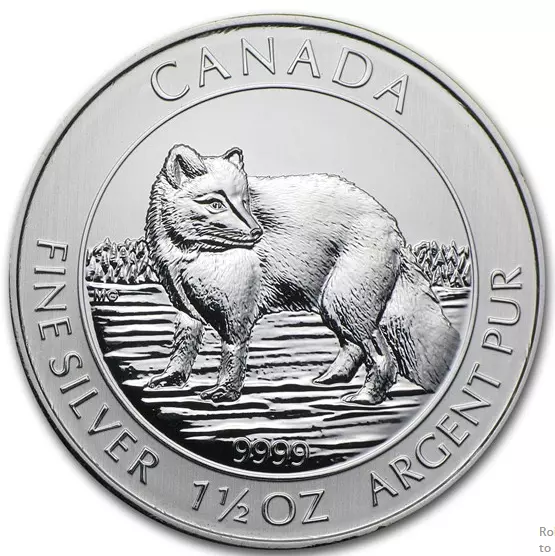 Picture of 2014 Royal Canadian Mint (RCM) Canada Arctic Fox 1.5 oz Silver Coin