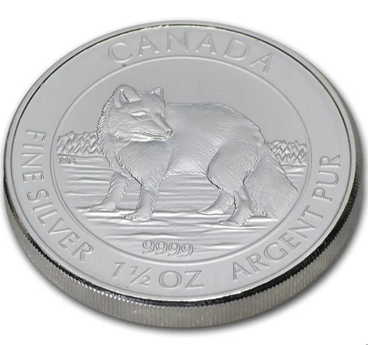 Picture of 2014 Royal Canadian Mint (RCM) Canada Arctic Fox 1.5 oz Silver Coin