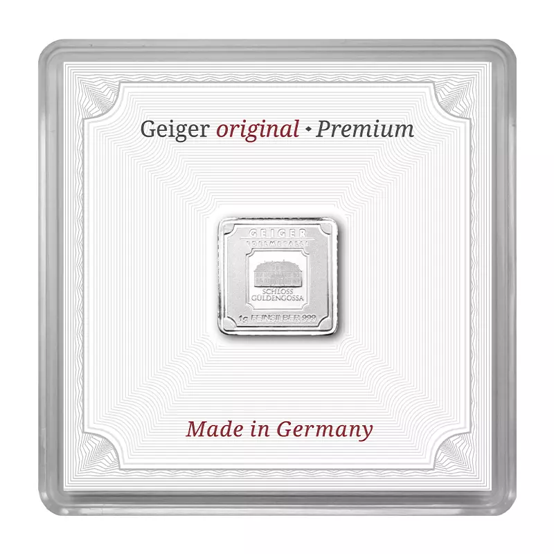 Picture of Geiger Edelmetalle Original - 1 Gram Silver Square - In Capsule