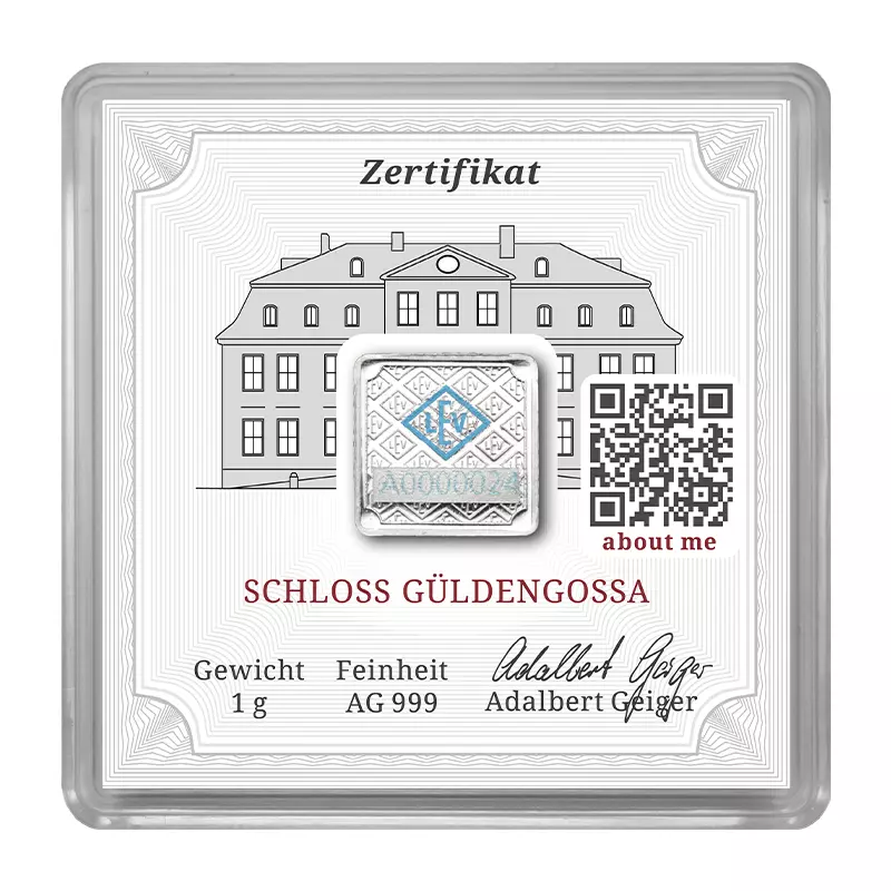 Picture of Geiger Edelmetalle Original - 1 Gram Silver Square - In Capsule