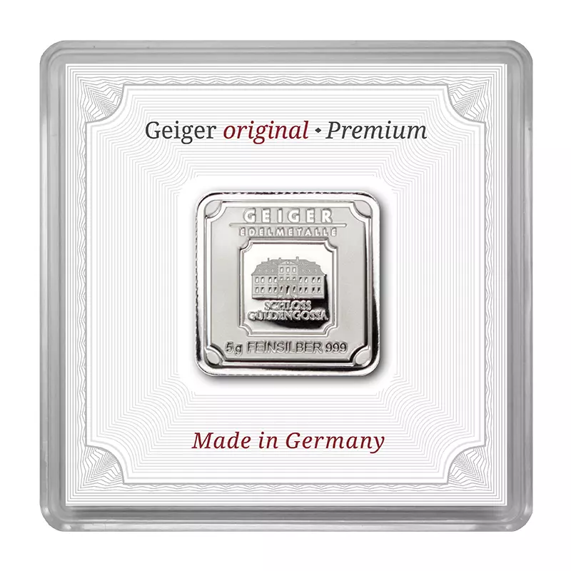 Picture of Geiger Edelmetalle Original - 5 Gram Silver Square - In Capsule