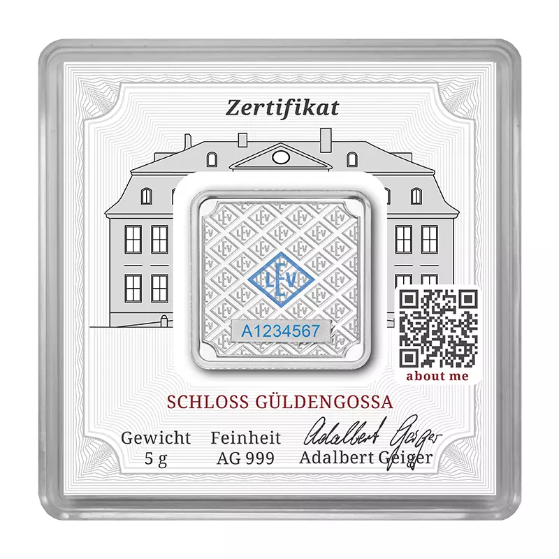 Picture of Geiger Edelmetalle Original - 5 Gram Silver Square - In Capsule