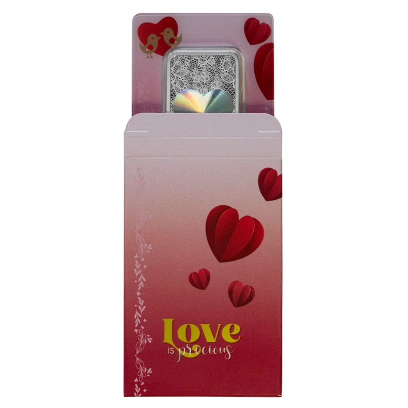 Picture of 2024 Pamp Love is Precious Heart Holographic 50 Gram Silver Bar - In Assay
