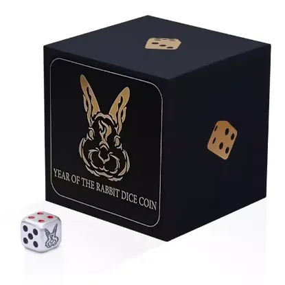 Picture of 2023 Fiji Year of the Rabbit Rolling Dice 1 oz Colorized Antique Silver Coin