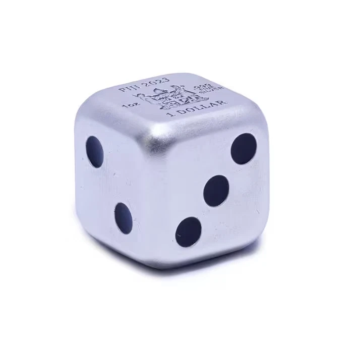 Picture of 2023 Fiji Year of the Rabbit Rolling Dice 1 oz Colorized Antique Silver Coin