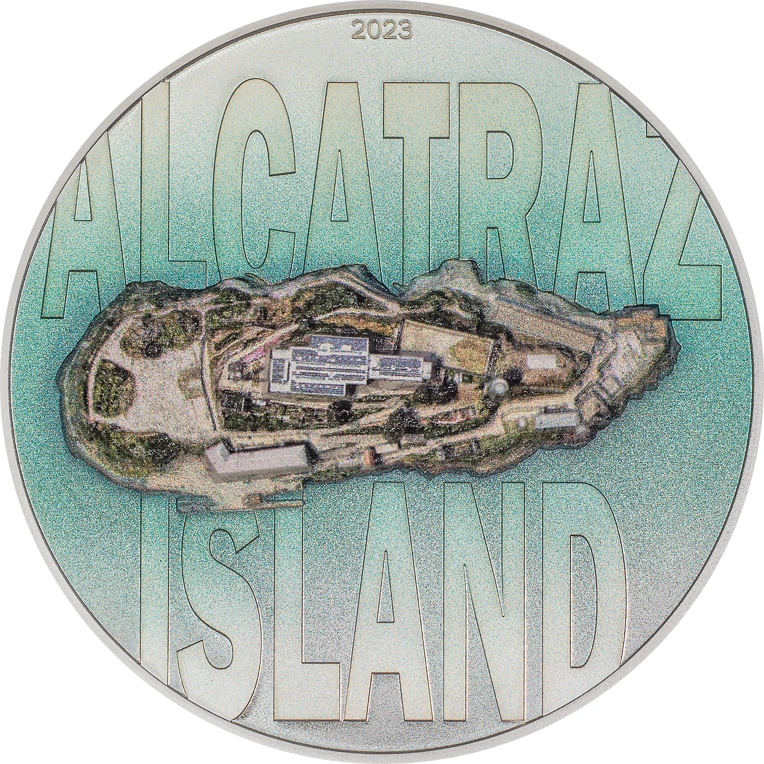 Picture of 2023 CIT Alcatraz Island 3 oz High Relief Colorized Proof Silver Coin - 30400