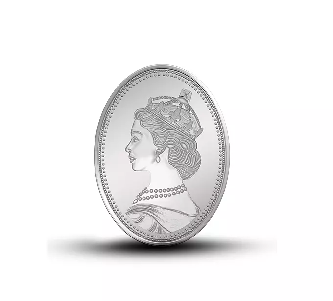 Picture of Pamp MMTC Queen Oval Shaped 20 Gram Silver Coin - In Card
