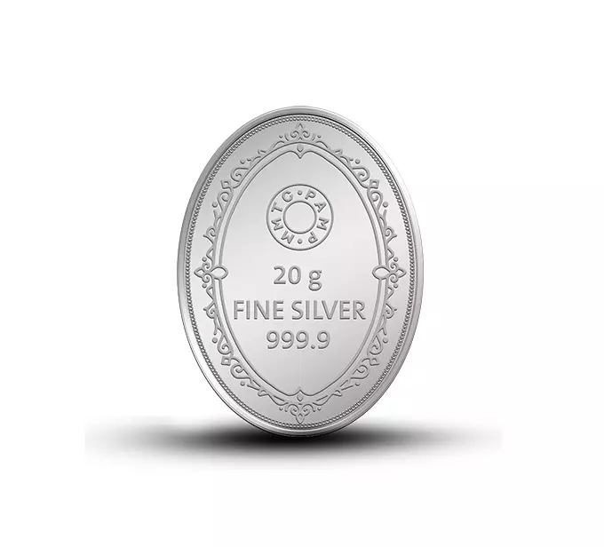 Picture of Pamp MMTC Queen Oval Shaped 20 Gram Silver Coin - In Card