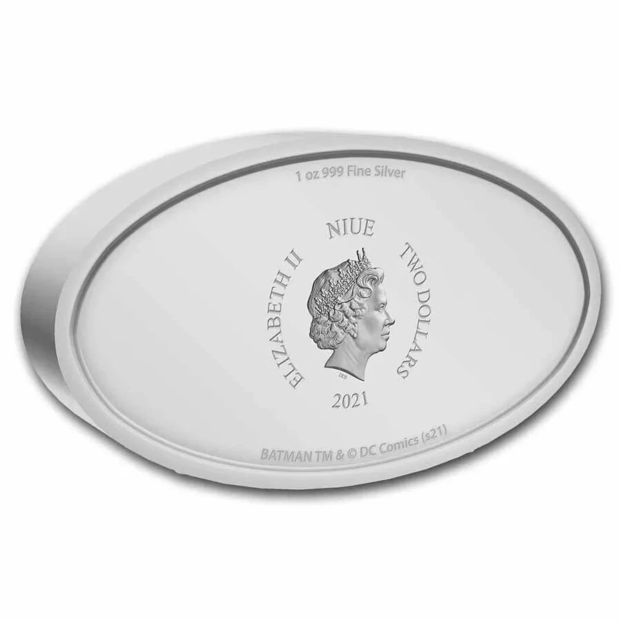 Picture of 2021 New Zealand Mint DC Heroes Batman Logo 1 oz Colorized Proof Silver Coin