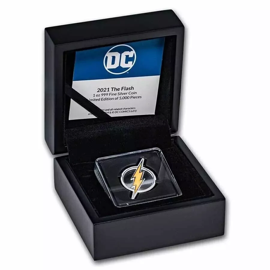 Picture of 2021 New Zealand Mint DC Heroes The Flash 1 oz Colorized Proof Silver Coin