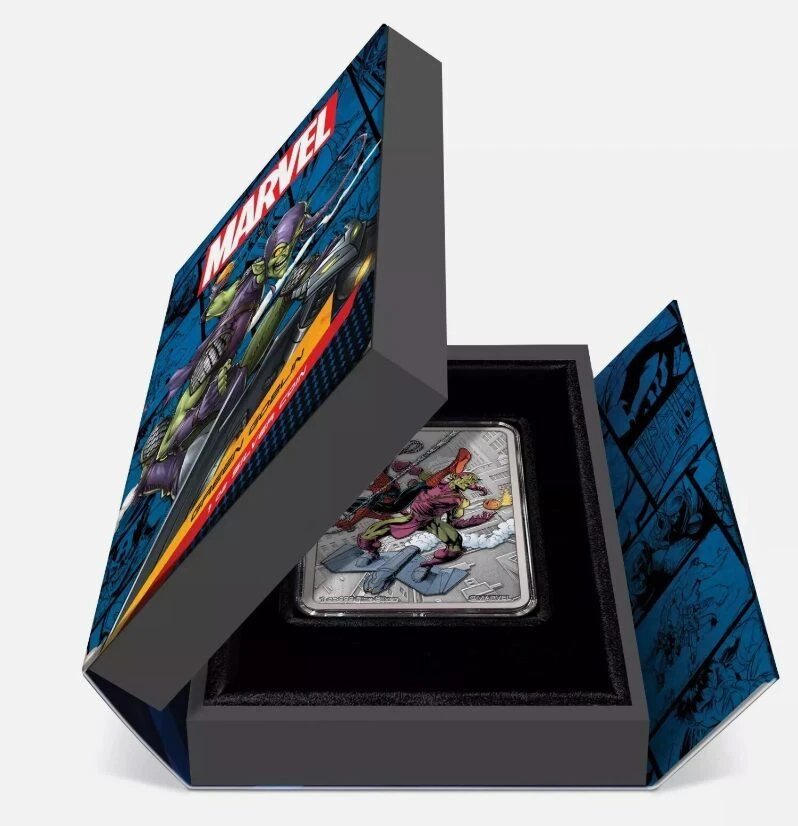 Picture of 2024 New Zealand Mint Marvel Spider-Man Green Goblin 1 oz Colorized Silver Coin