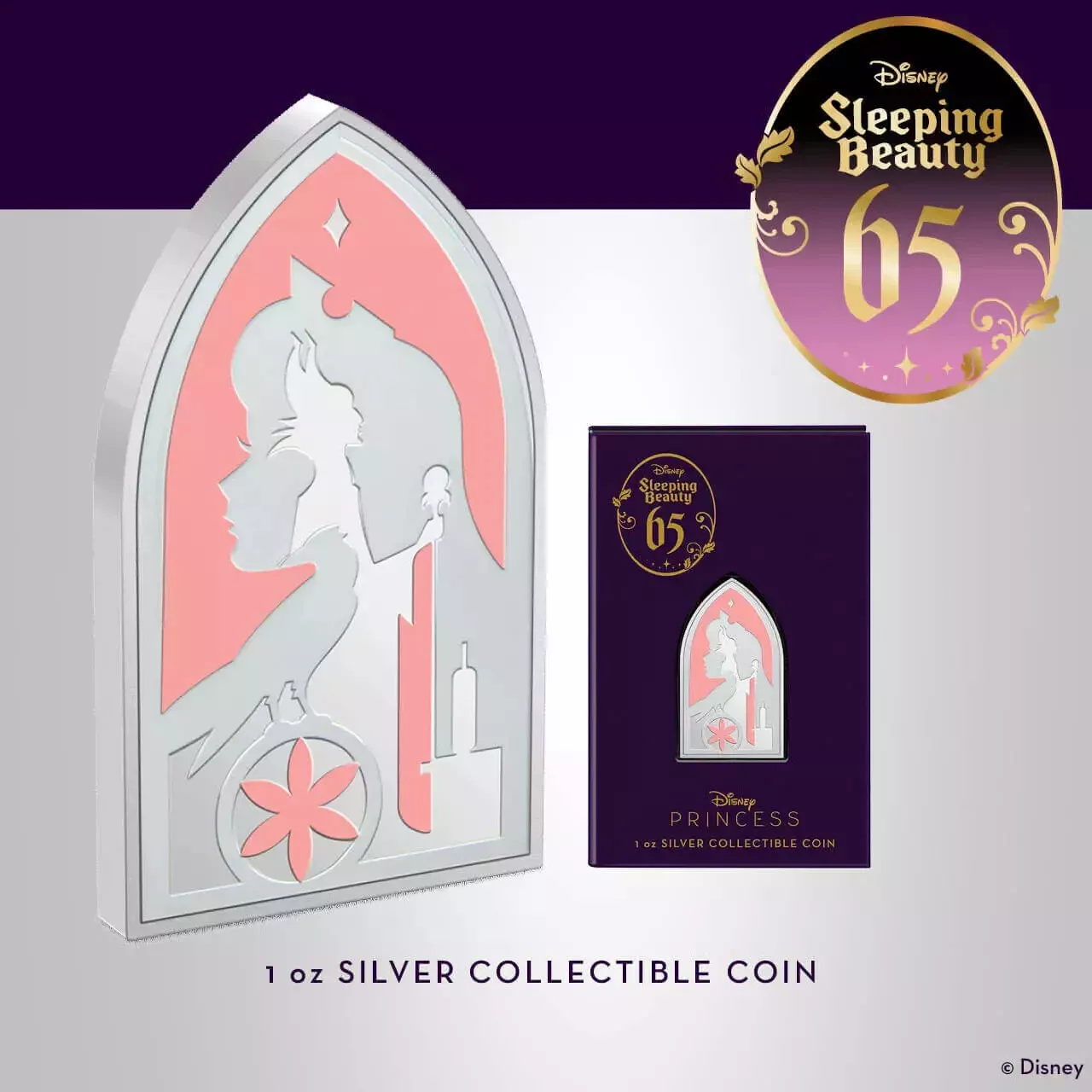 Picture of 2024 New Zealand Mint Disney Sleeping Beauty 65th 1 oz Colorized Silver Coin