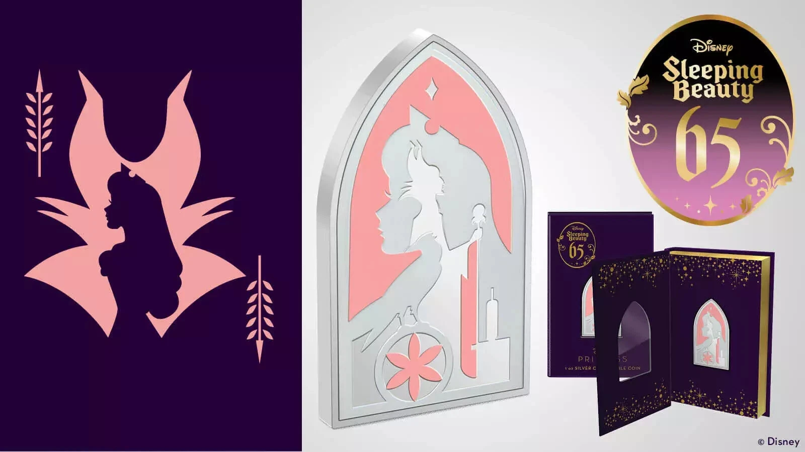 Picture of 2024 New Zealand Mint Disney Sleeping Beauty 65th 1 oz Colorized Silver Coin