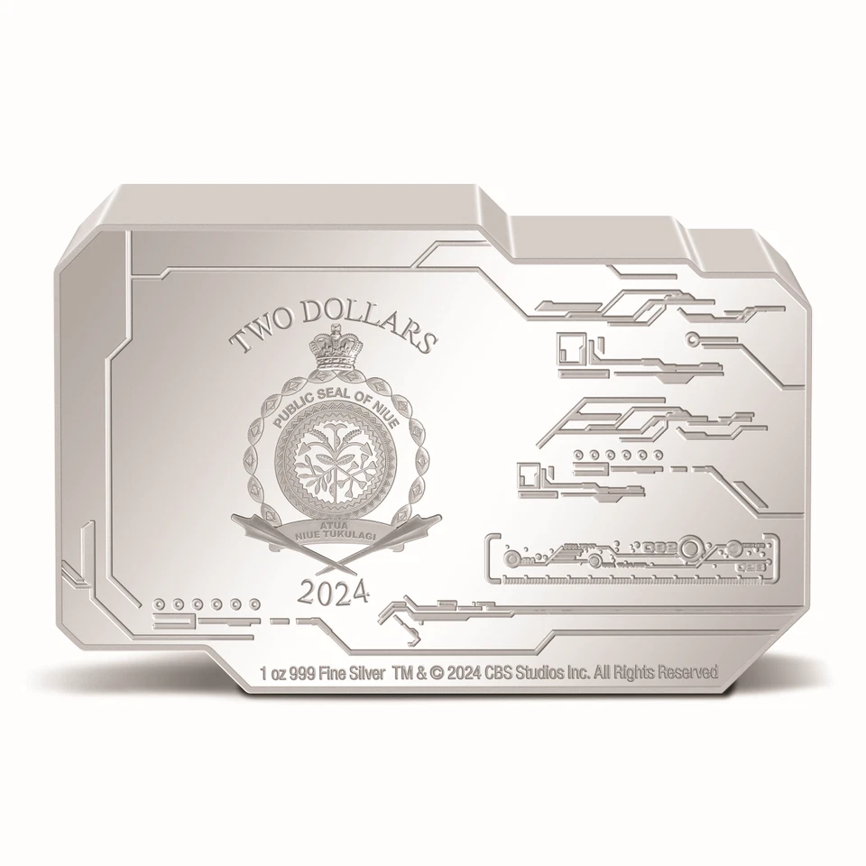 Picture of 2024 Niue Star Trek NCC 1701-D U.S.S Enterprise 1 oz Silver Colorized Proof Coin