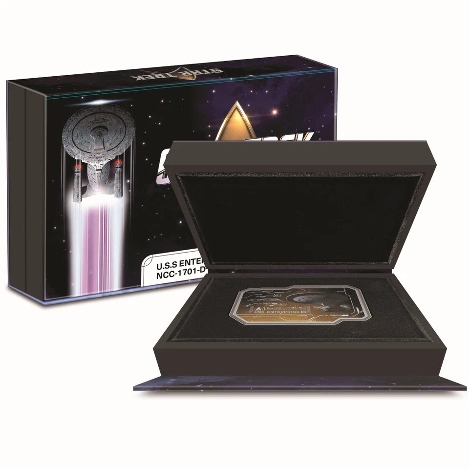 Picture of 2024 Niue Star Trek NCC 1701-D U.S.S Enterprise 1 oz Silver Colorized Proof Coin
