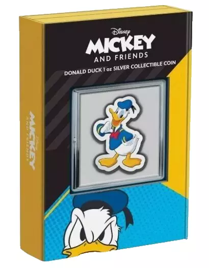 Picture of 2021 New Zealand Mint Disney Donald Duck Shaped 1 oz Colorized Silver Coin