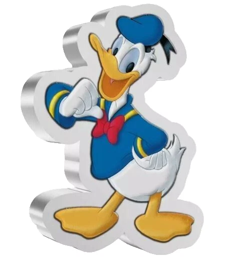 Picture of 2021 New Zealand Mint Disney Donald Duck Shaped 1 oz Colorized Silver Coin