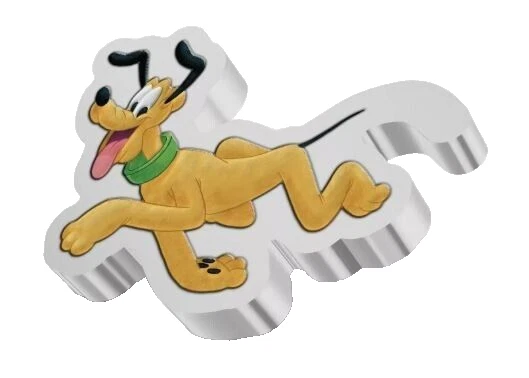 Picture of 2021 New Zealand Mint Disney Pluto Shaped 1 oz Colorized Silver Proof Coin