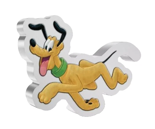 Picture of 2021 New Zealand Mint Disney Pluto Shaped 1 oz Colorized Silver Proof Coin