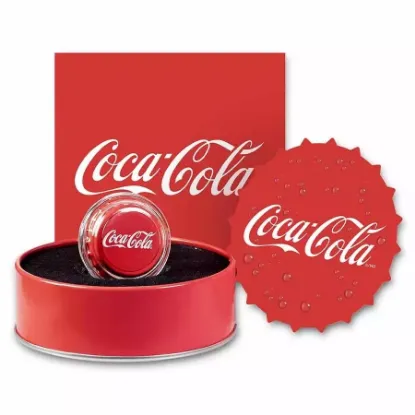 Picture of 2023 Pamp Suisse Coca-Cola Bottle Cap Shaped 6 Gram Silver Coin - In Capsule