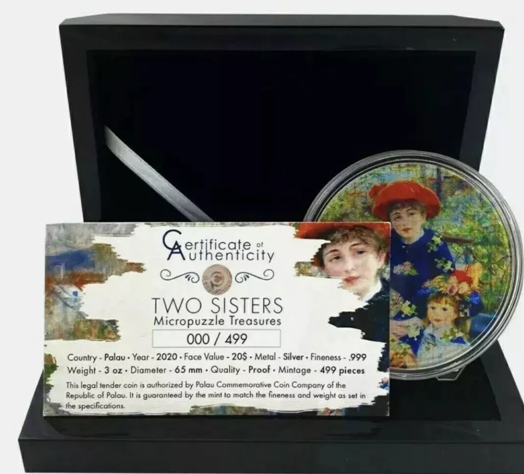Picture of 2020 Power Coin Two Sisters Renoir Micropuzzle Treasures 3 oz Proof Coin