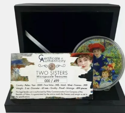 Picture of 2020 Power Coin Two Sisters Renoir Micropuzzle Treasures 3 oz Proof Coin
