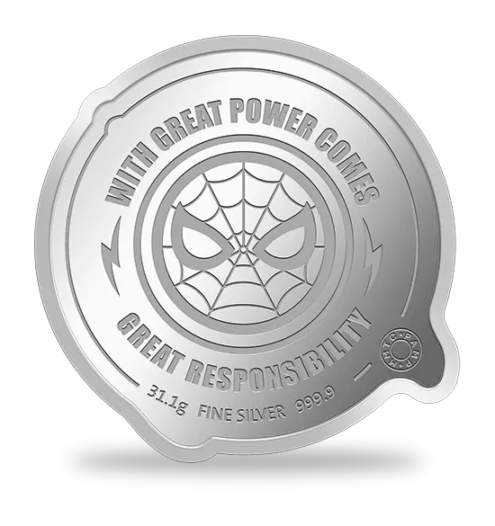 Picture of Pamp MMTC Marvel Spider-Man 1 oz Colorized Silver Coin - In Capsule & Box w/ Coa