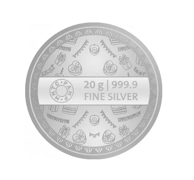 Picture of Pamp MMTC Happy Birthday Gift Box - 20 Gram Colorized Silver Coin - Pink Box