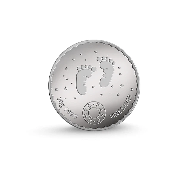 Picture of Pamp MMTC Newborn Baby Boy Gift Box - 20 Gram Colorized Silver Coin - Blue