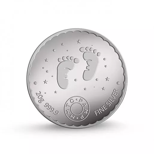 Picture of Pamp MMTC Newborn Baby Girl Gift Box - 20 Gram Colorized Silver Coin - Pink