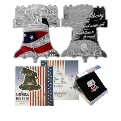 Picture of 2023 Pamp Suisse America the Free Liberty Bell 2 oz Colorized Proof-like Coin