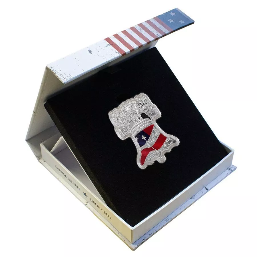Picture of 2023 Pamp Suisse America the Free Liberty Bell 2 oz Colorized Proof-like Coin