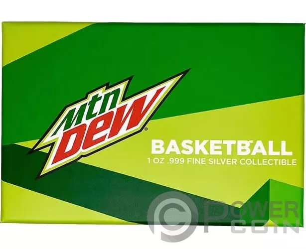 Picture of 2023 Mountain Dew 'Do the Dew' Basketball 1 oz Colorized Spherical Silver Coin
