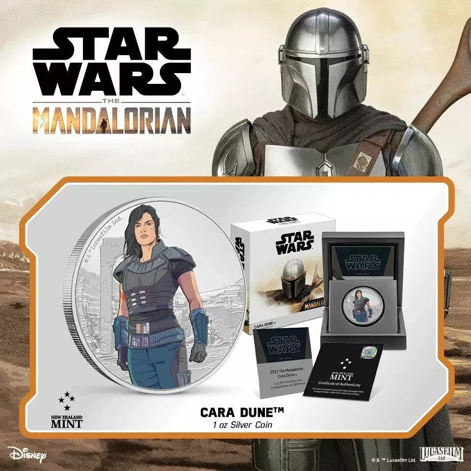 Picture of 2021 Star Wars The Mandalorian: Cara Dune 1 oz Colorized Proof Silver Niue Coin 