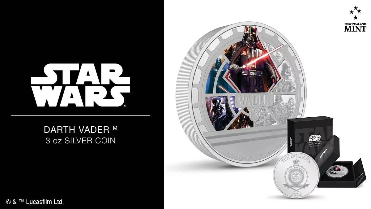 Picture of 2023 New Zealand Mint Star Wars: Darth Vader 3 oz Colorized Proof Silver Coin