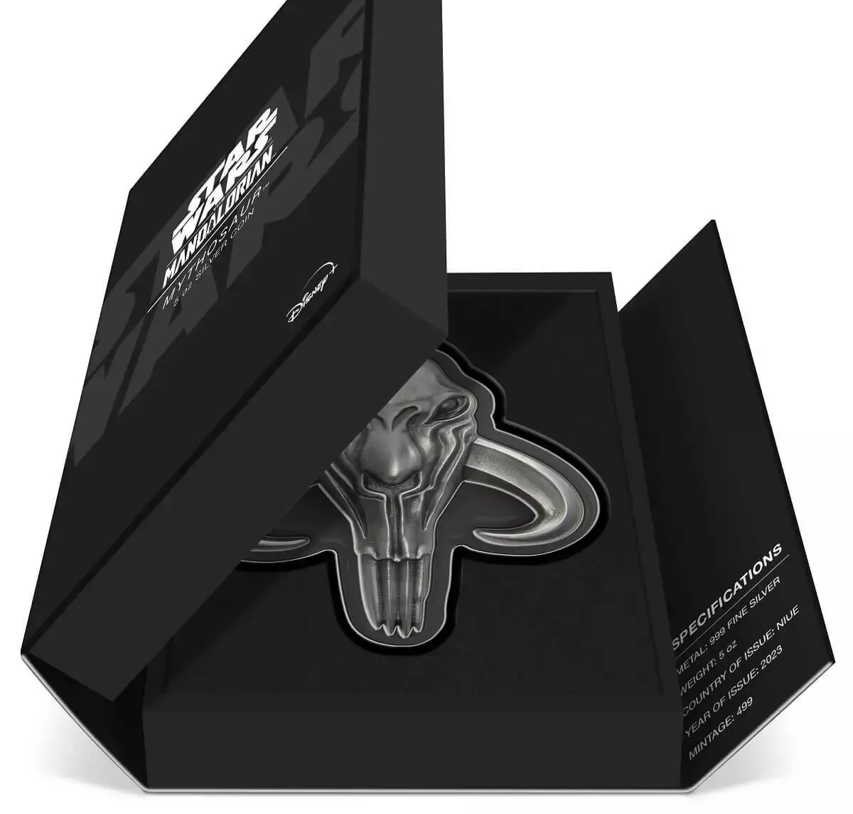 Picture of 2023 New Zealand Mint Star Wars Mandalorian Mythosaur 5 oz Silver Antique Coin