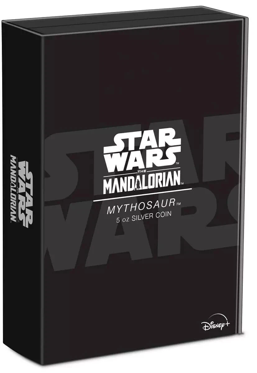 Picture of 2023 New Zealand Mint Star Wars Mandalorian Mythosaur 5 oz Silver Antique Coin