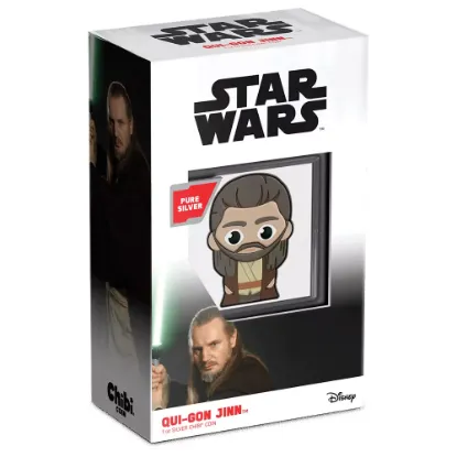 Picture of 2023 New Zealand Mint Star Wars Qui-Gon Jinn Shaped Chibi 1 oz Proof Silver Coin