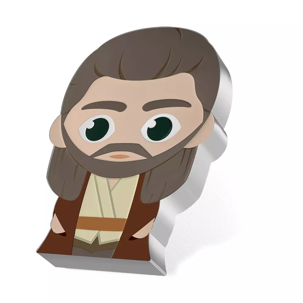 Picture of 2023 New Zealand Mint Star Wars Qui-Gon Jinn Shaped Chibi 1 oz Proof Silver Coin